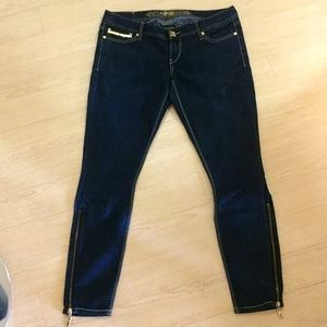 Express ultra low rise skinny jeans. Gold Accents